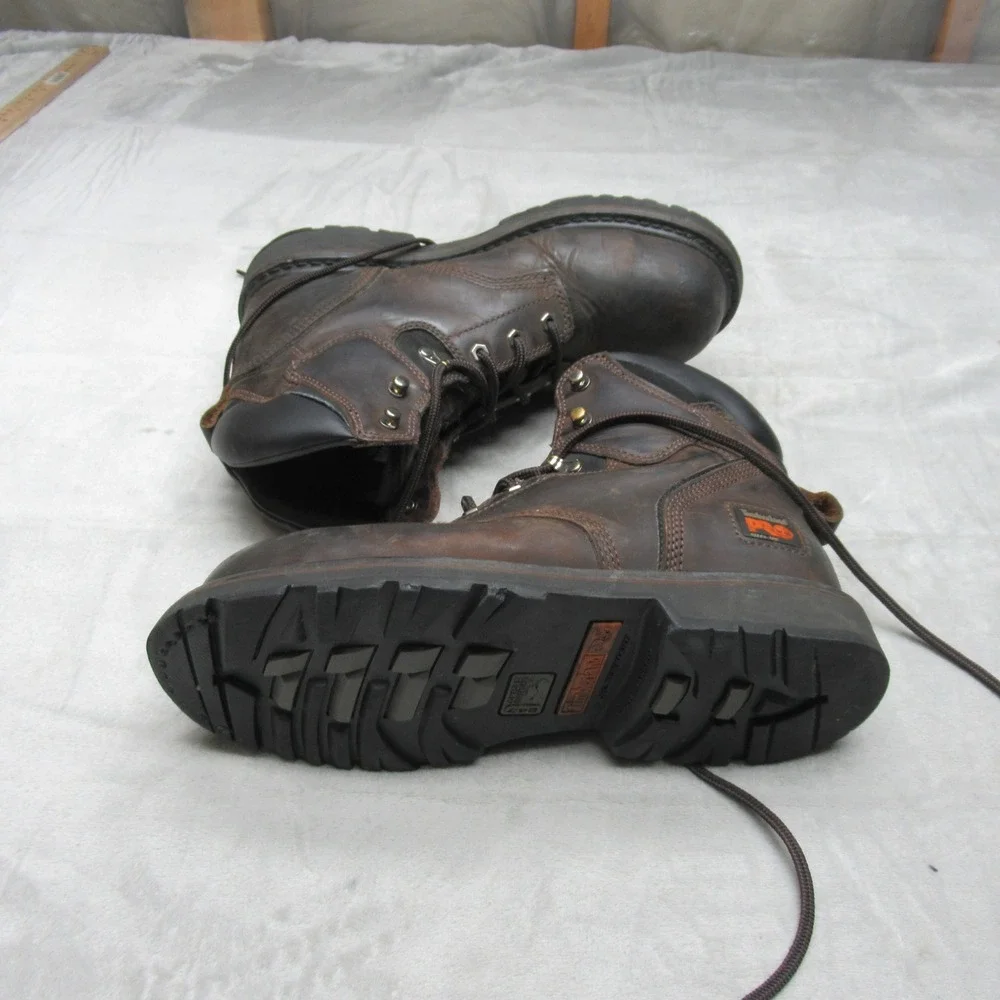 Timberland PRO‎ Mens Boots 9M Brown Leather Pit Boss Composite Toe Work Logger